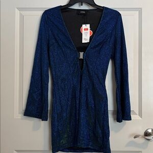 Cider Size Small Iridescent glitter blue green Dress with silver buckle NEW